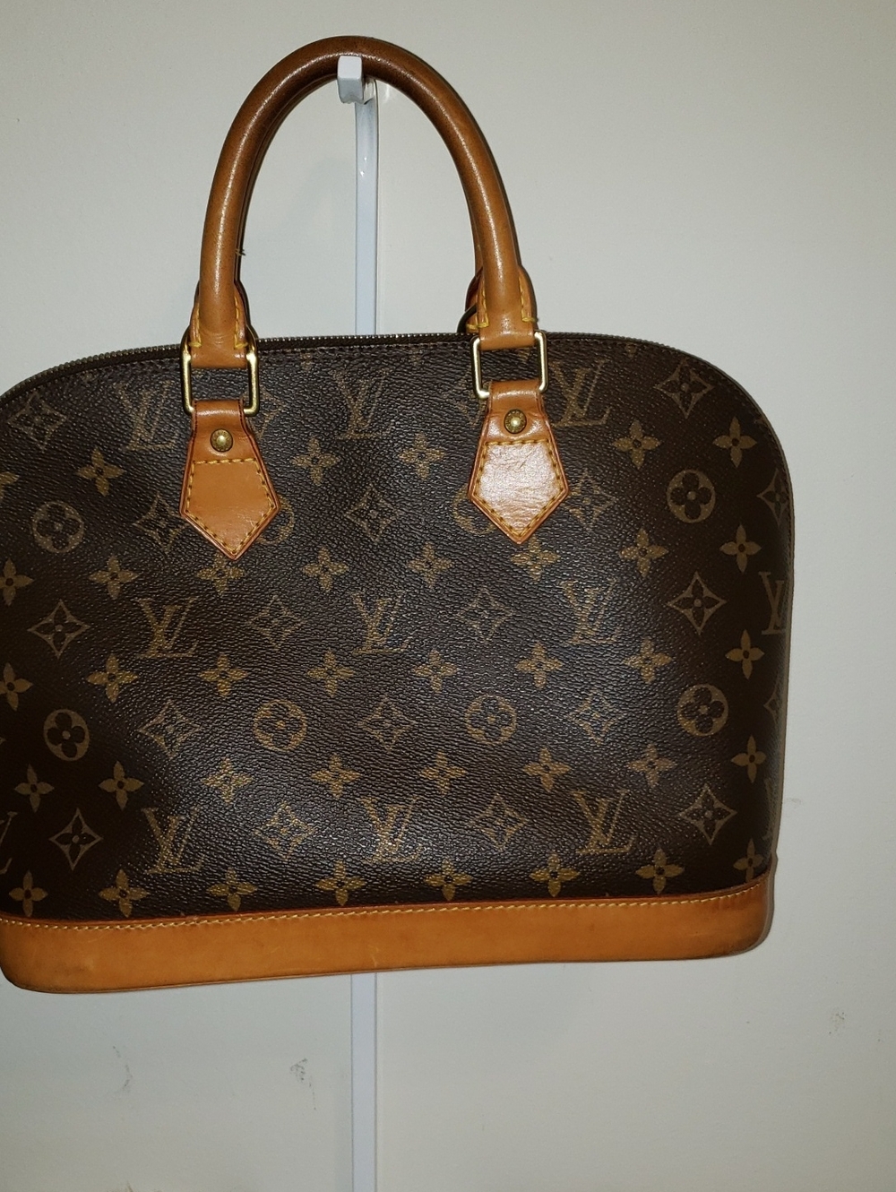 Louis Vuitton Monogram Canvas Alma Satchel in Brown and Tan - Picture 1 of 15